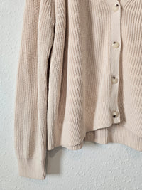 Ribbed Knit Cotton Sweater (XL)