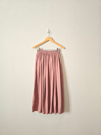 Rose Satin Midi Skirt (XS)