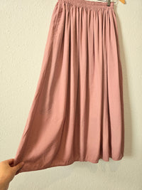 Rose Satin Midi Skirt (XS)