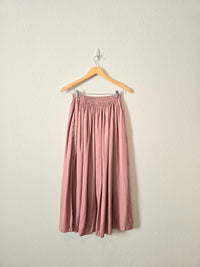 Rose Satin Midi Skirt (XS)