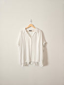 White Relaxed Button Up Shirt (26)