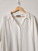 White Relaxed Button Up Shirt (26)