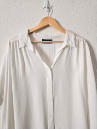 White Relaxed Button Up Shirt (26)