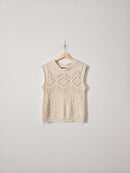 Cream Textured Knit Sweater Tank (S)