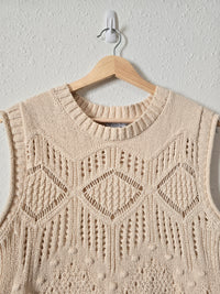 Cream Textured Knit Sweater Tank (S)