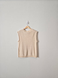 Cream Textured Knit Sweater Tank (S)