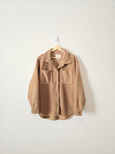 Brown Sherpa Button Up Shacket (S)