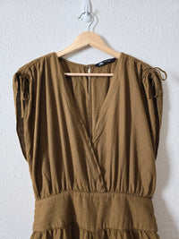 Zara Olive Linen Blend Romper (L)