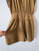 Zara Olive Linen Blend Romper (L)