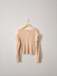 NEW Lush Ruffle Knit Sweater (M)