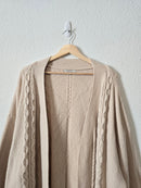 Cable Knit Puff Sleeve Cardigan (3X)