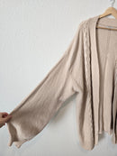 Cable Knit Puff Sleeve Cardigan (3X)