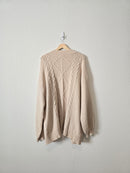 Cable Knit Puff Sleeve Cardigan (3X)