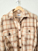 Oat Plaid Button Up Shacket (S)