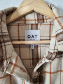 Oat Plaid Button Up Shacket (S)