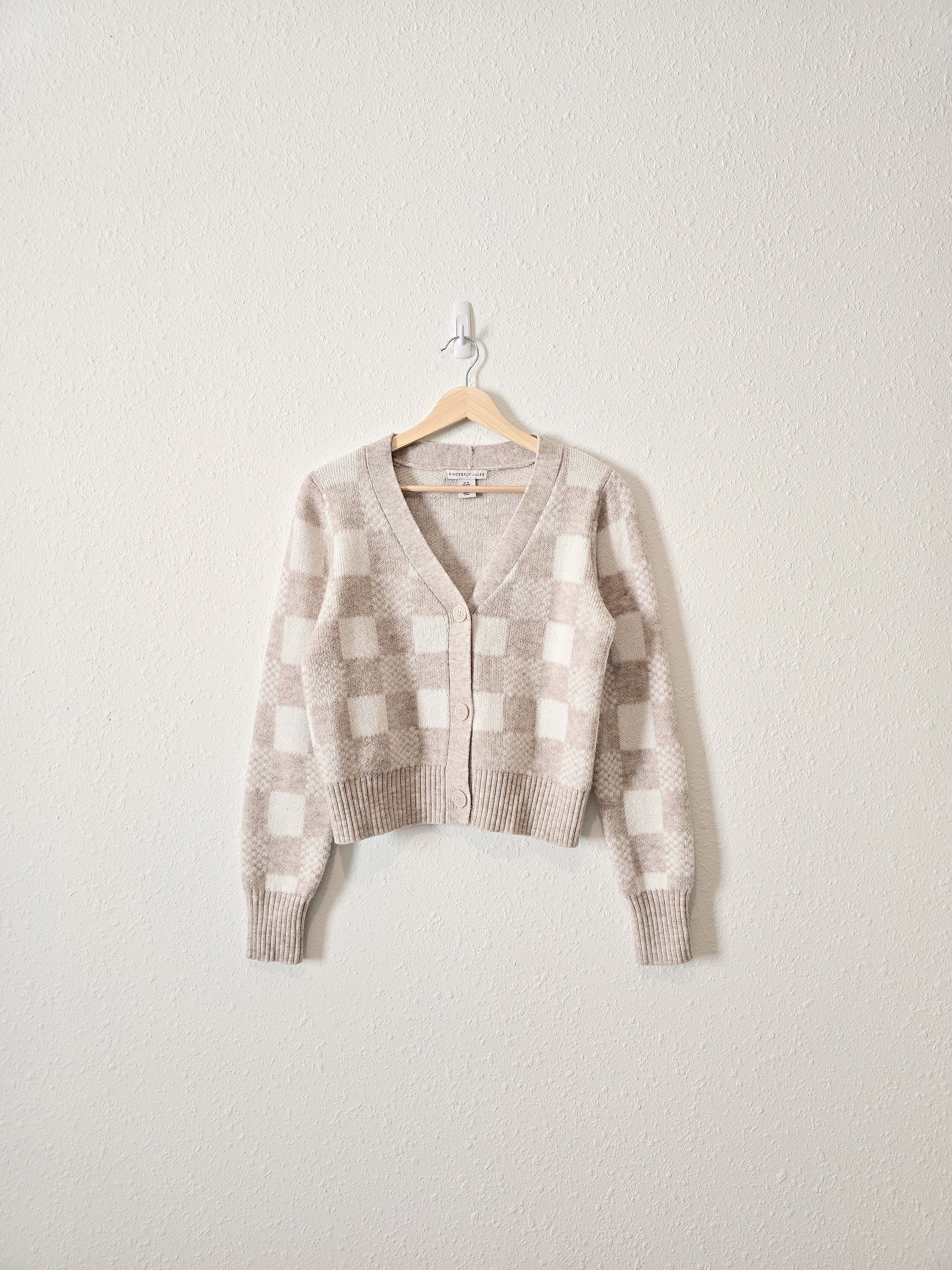 Checkered Button Up Sweater (M)