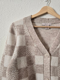 Checkered Button Up Sweater (M)