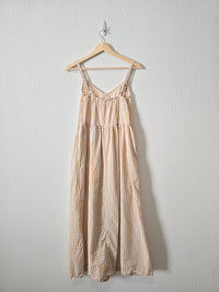 Neutral Gingham Maxi Dress (XS)