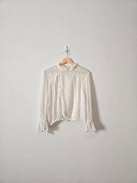 Free People Floral Lace Blouse (L)