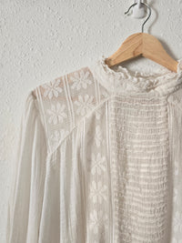 Free People Floral Lace Blouse (L)