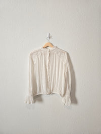 Free People Floral Lace Blouse (L)