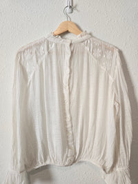 Free People Floral Lace Blouse (L)