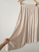 Striped Linen Blend Midi Skirt (S)