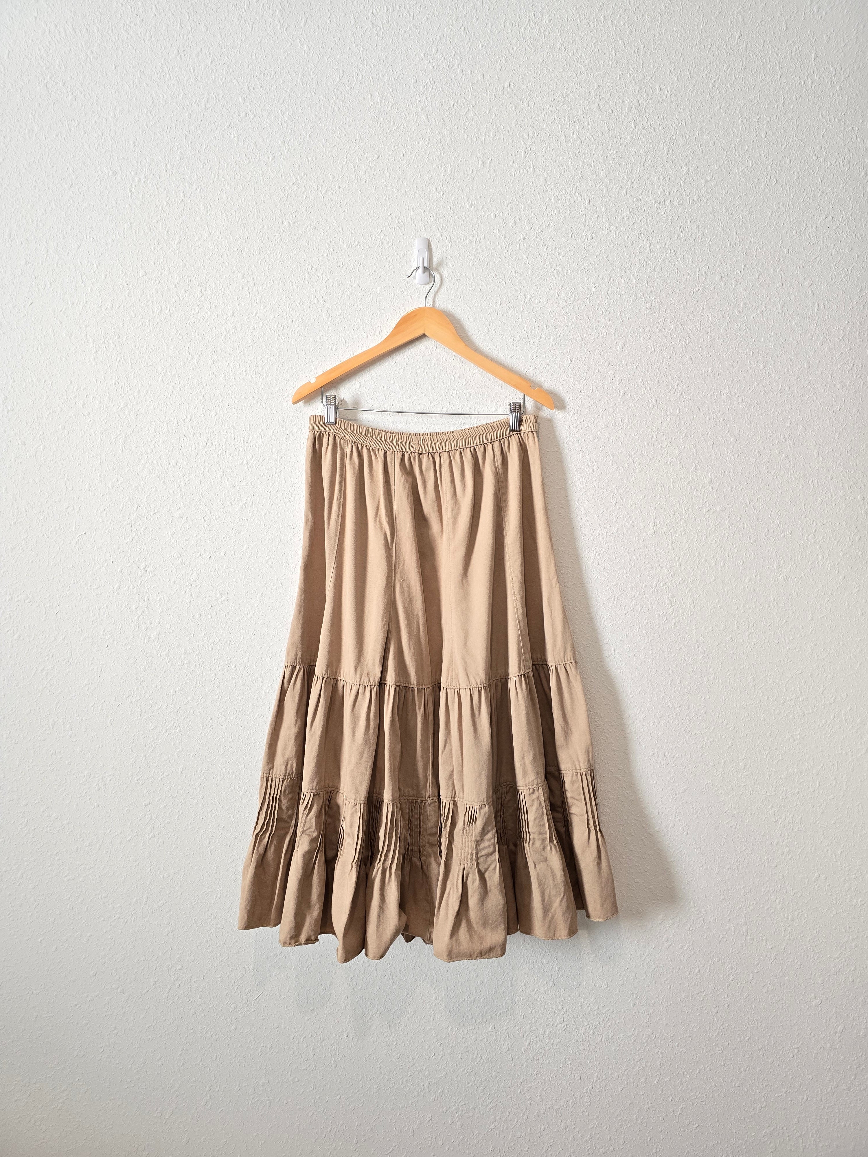 Vintage Flowy Cotton Midi Skirt (14W)