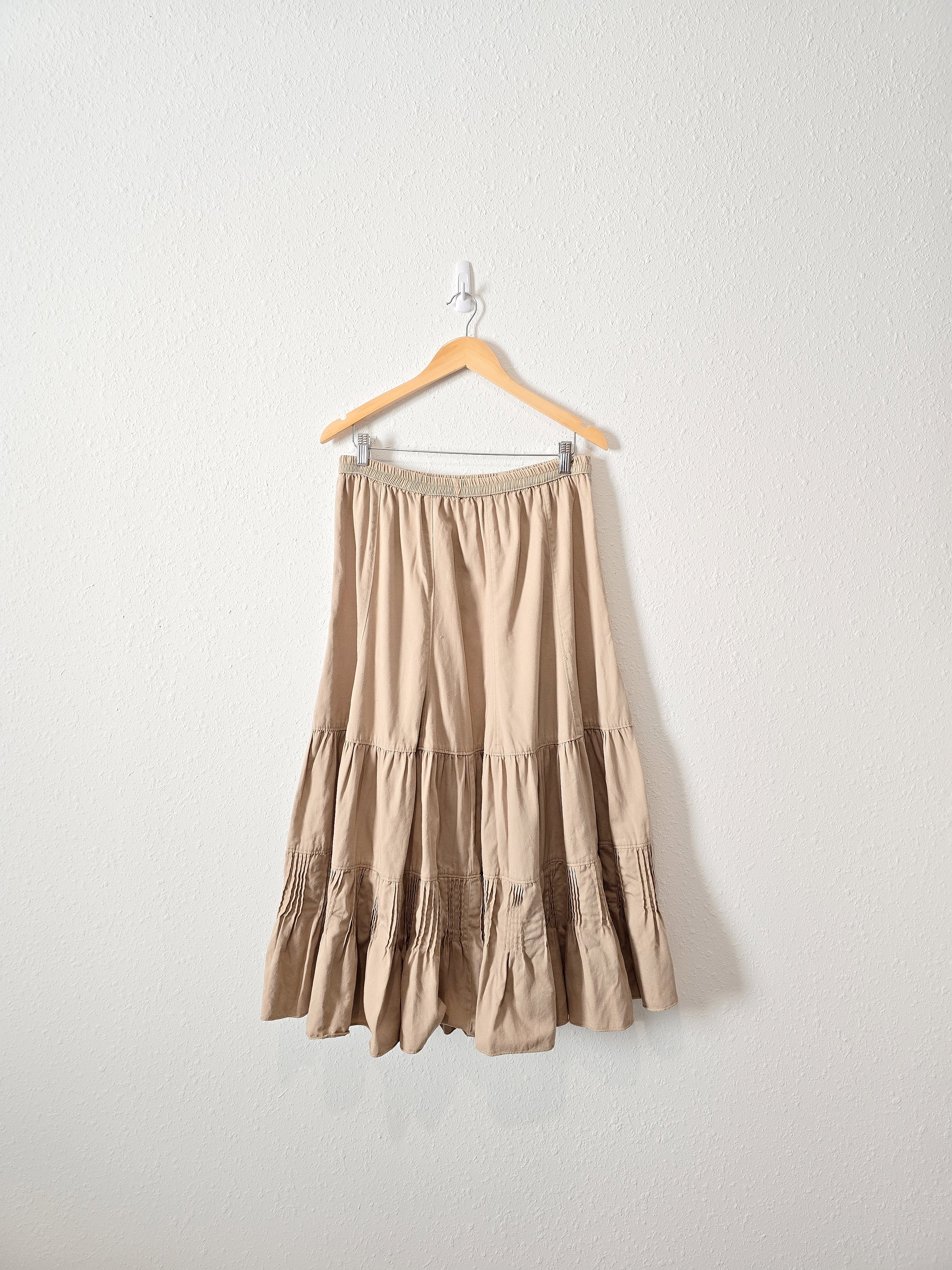 Vintage Flowy Cotton Midi Skirt (14W)