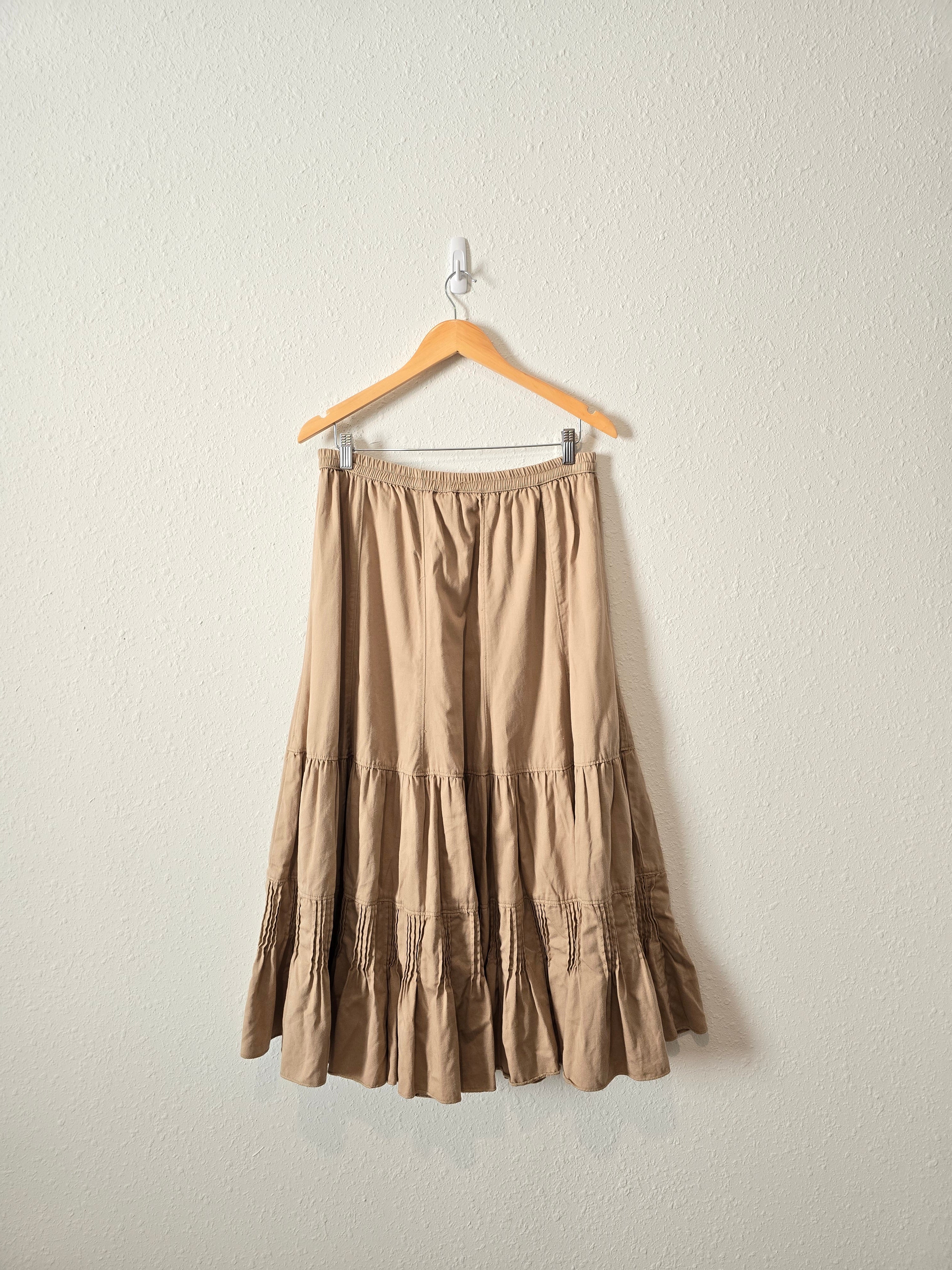 Vintage Flowy Cotton Midi Skirt (14W)