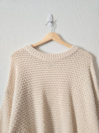 Cream Oversized Textured Sweater (XXL)