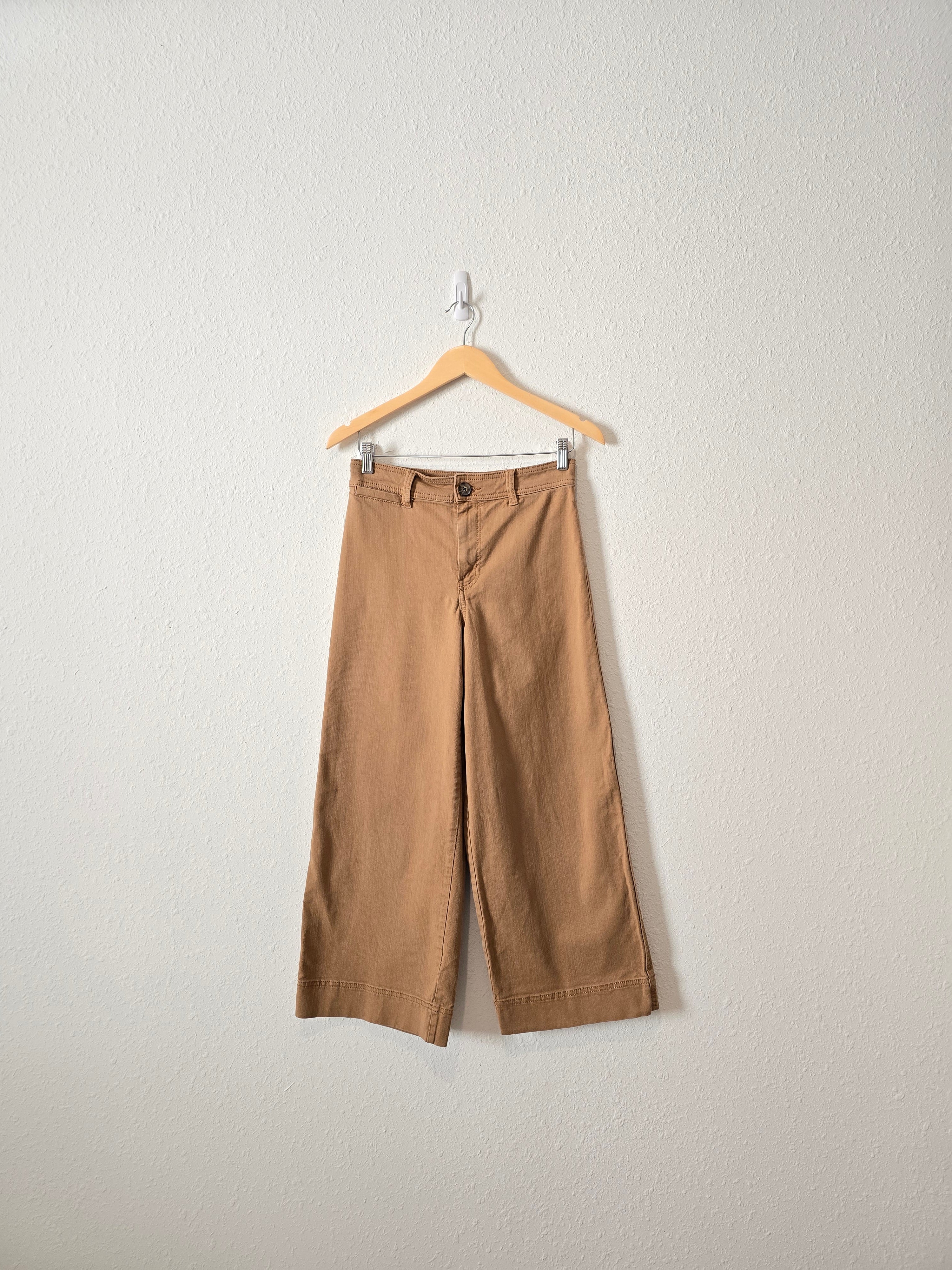 Brown Wide Leg Crop Pants (6)