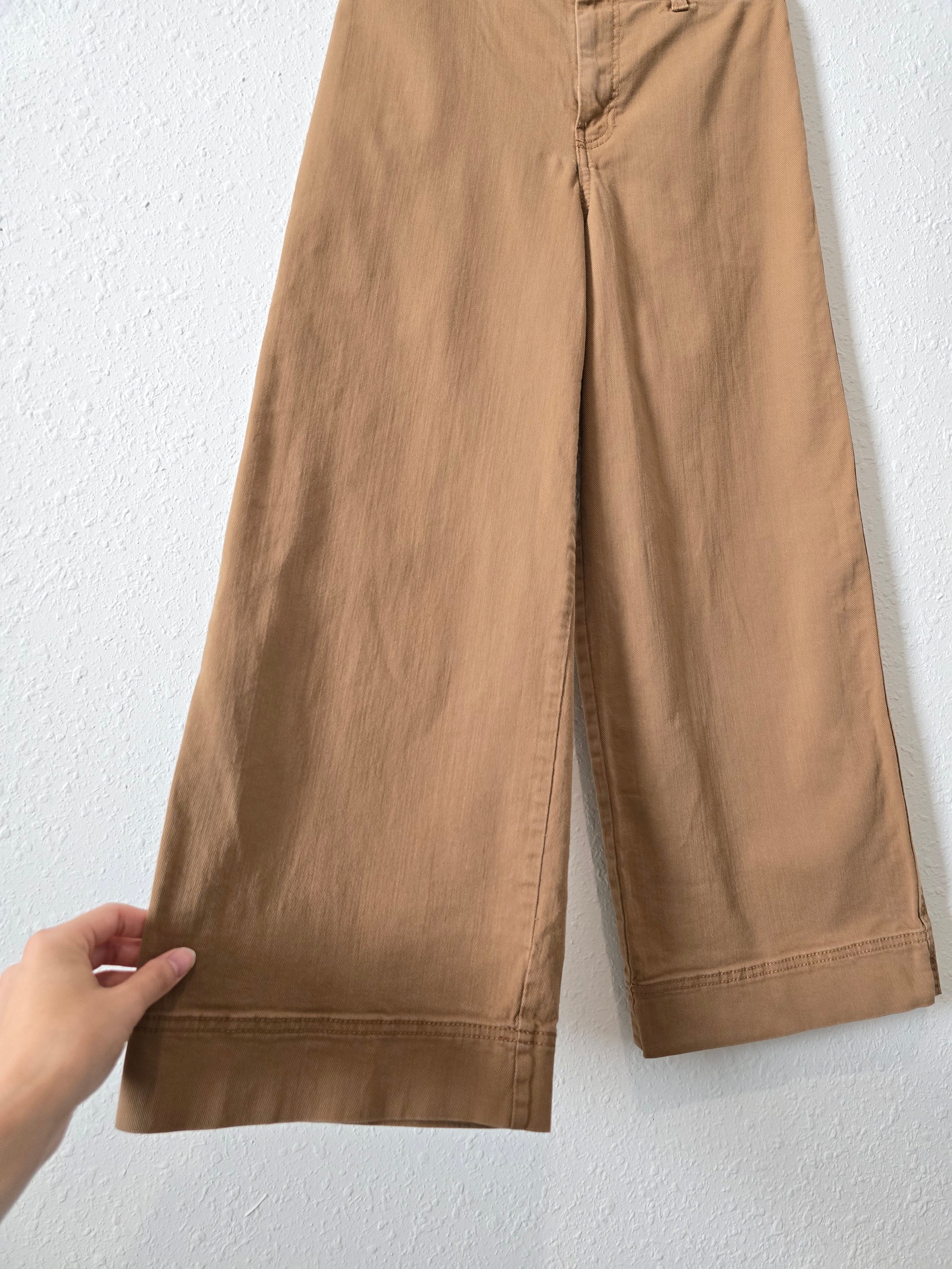 Brown Wide Leg Crop Pants (6)