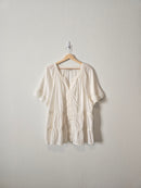 Wonderly Ivory Tiered Blouse (3X)