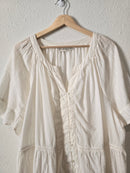 Wonderly Ivory Tiered Blouse (3X)