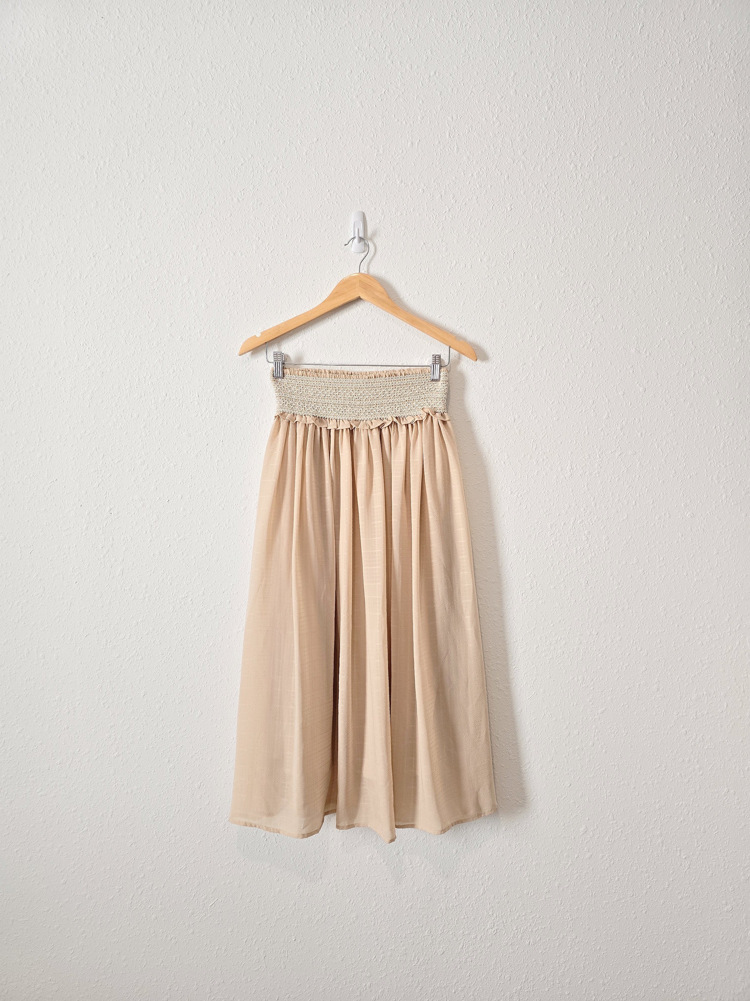 Moon River Smocked Midi Skirt (XS)