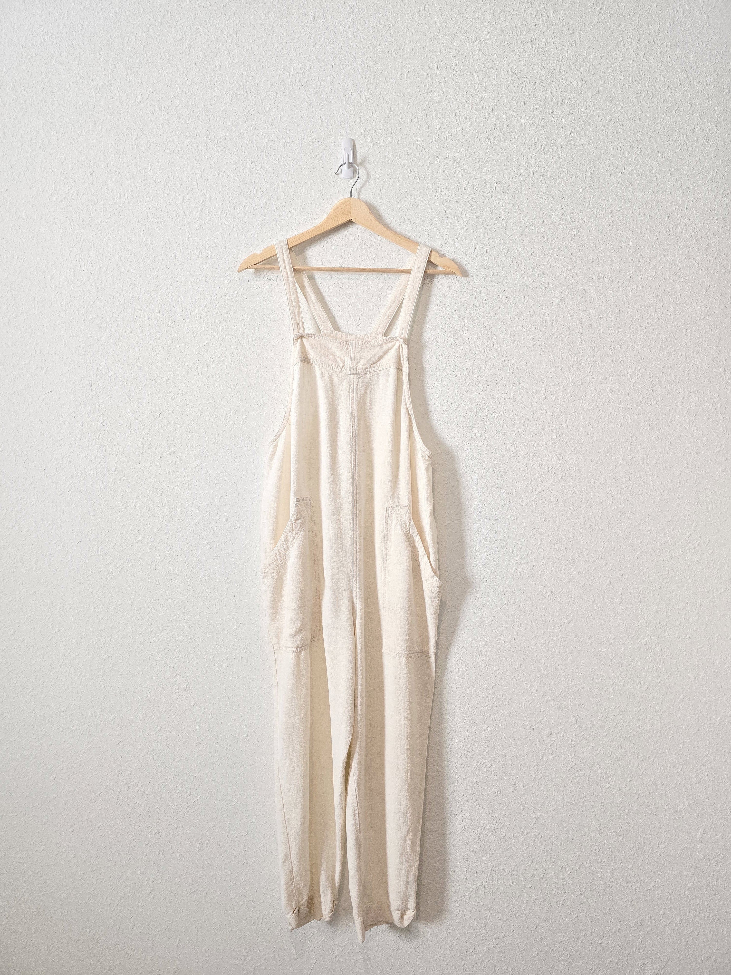 Linen Blend Straight Overalls (M)