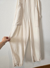 Linen Blend Straight Overalls (M)