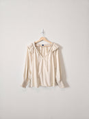 Cream Puff Sleeve Cotton Blouse (L)