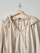 Cream Puff Sleeve Cotton Blouse (L)