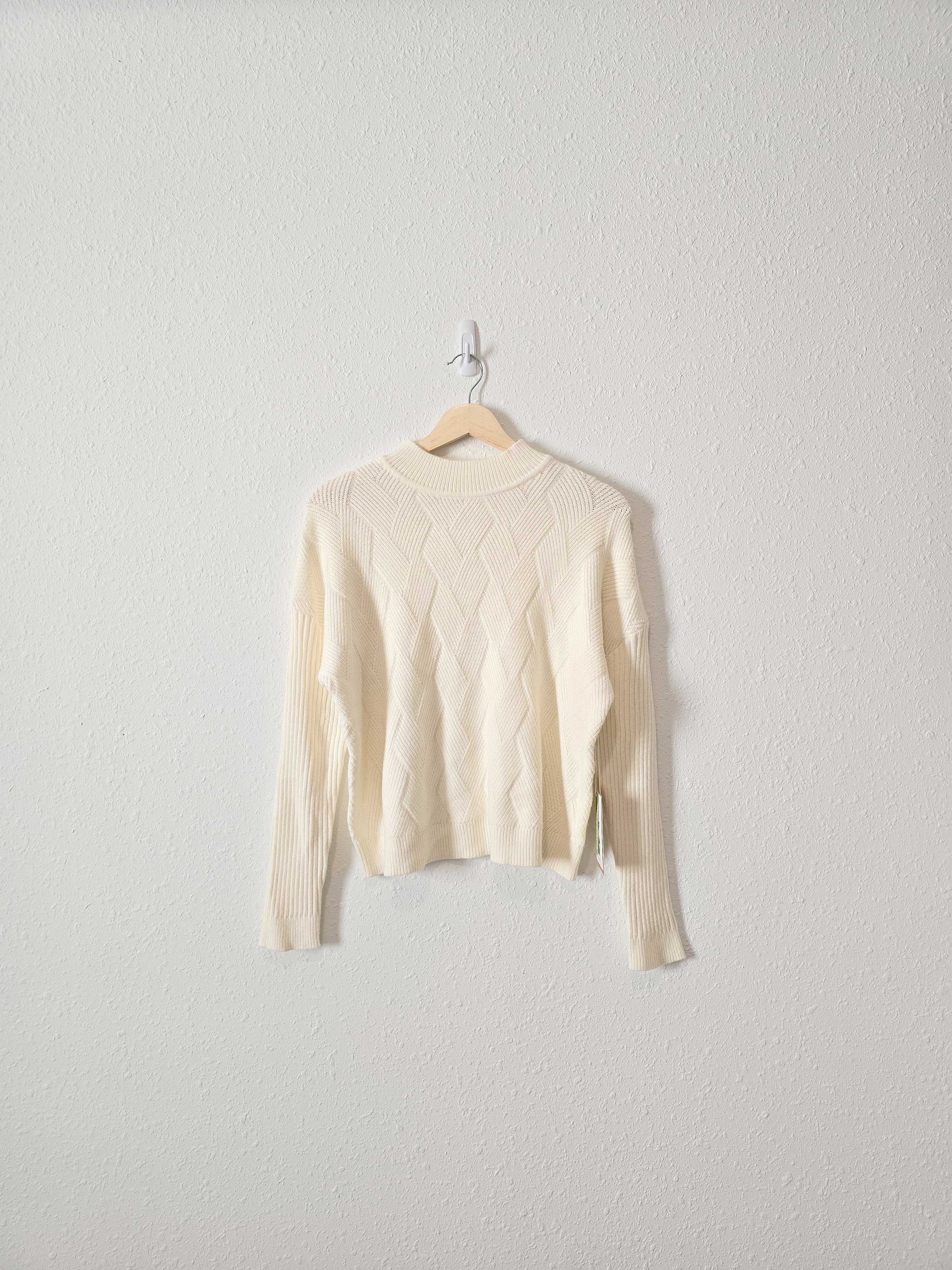 NEW Cream Mock Neck Sweater (S)