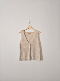 Vintage Cotton Linen Knit Tank (L)