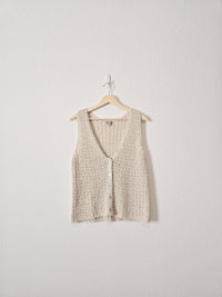 Vintage Cotton Linen Knit Tank (L)