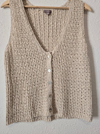 Vintage Cotton Linen Knit Tank (L)