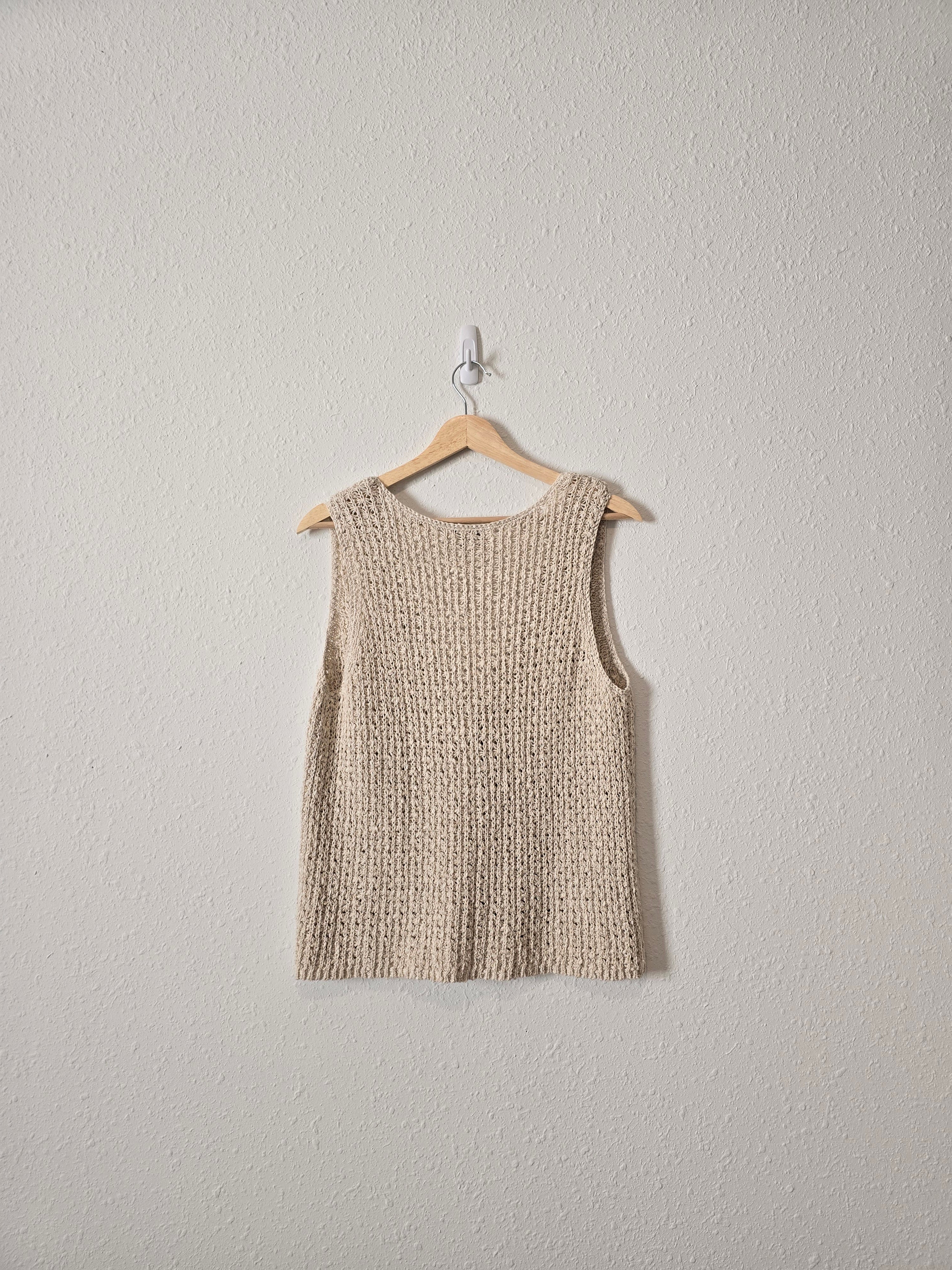 Vintage Cotton Linen Knit Tank (L)