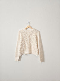 Chunky Textured Cotton Sweater (S)