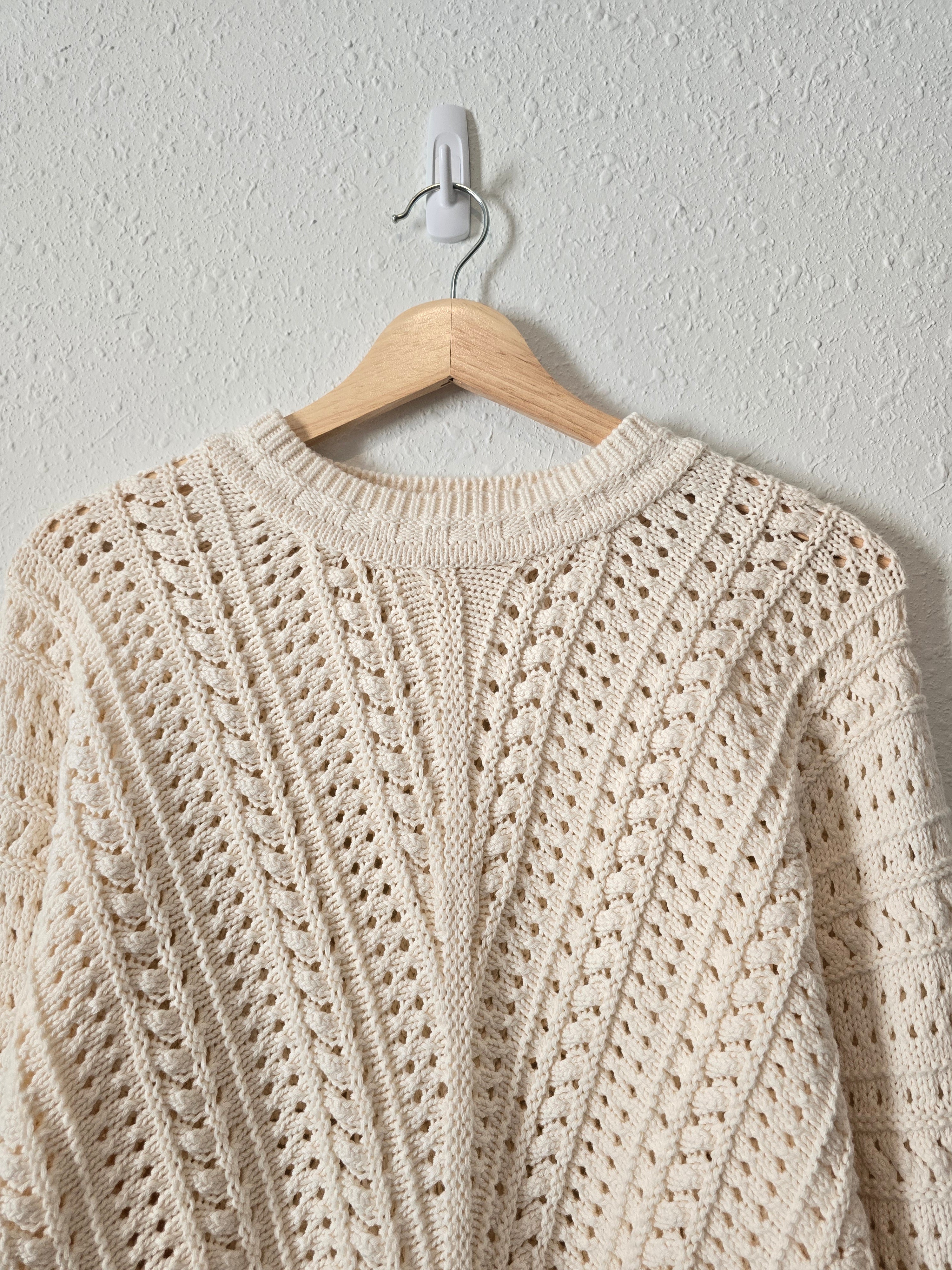 Chunky Textured Cotton Sweater (S)