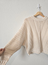 Chunky Textured Cotton Sweater (S)