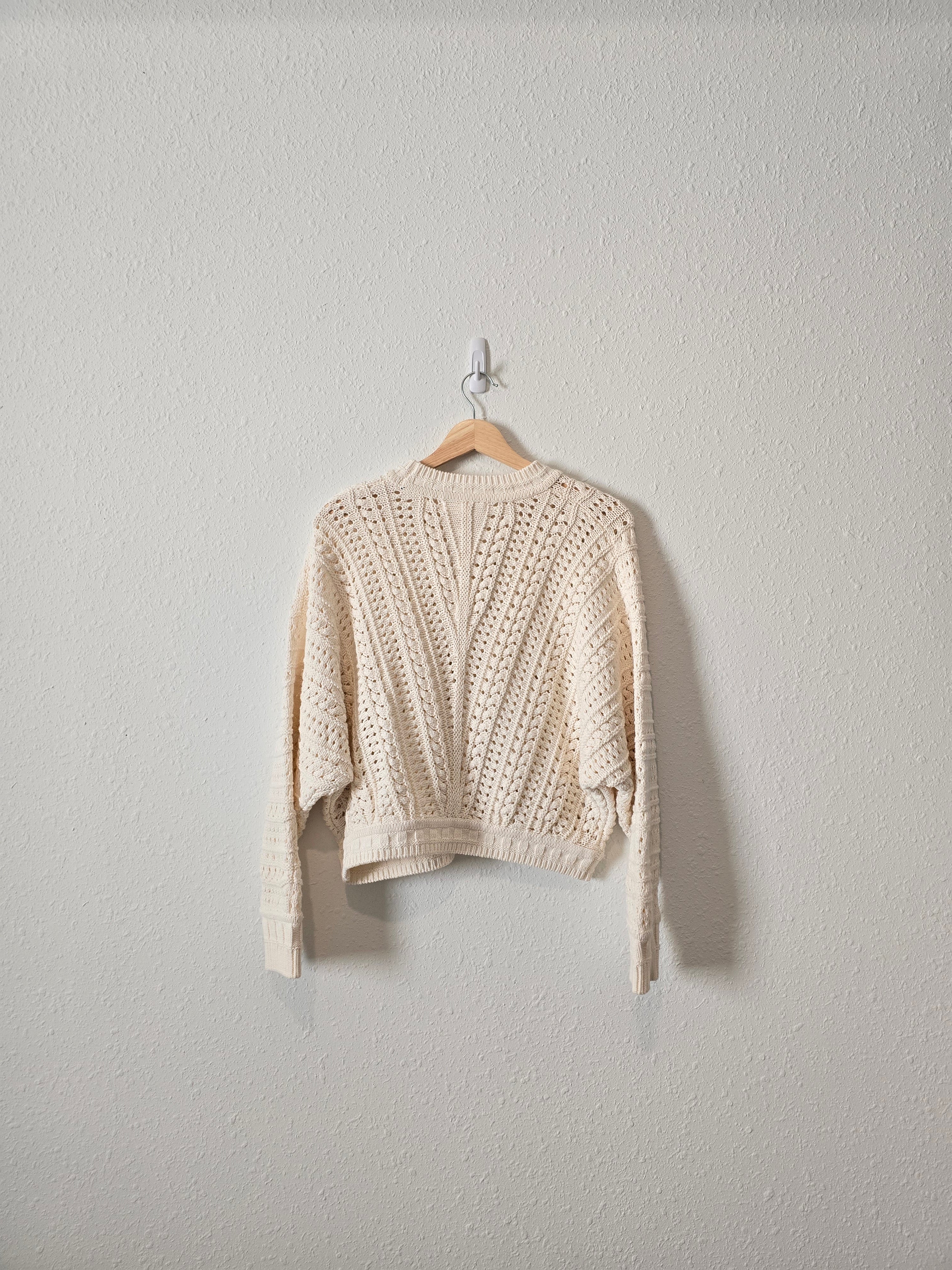 Chunky Textured Cotton Sweater (S)