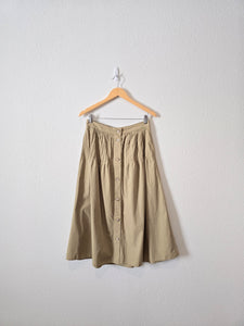 Madewell Green Button Up Midi Skirt (8)